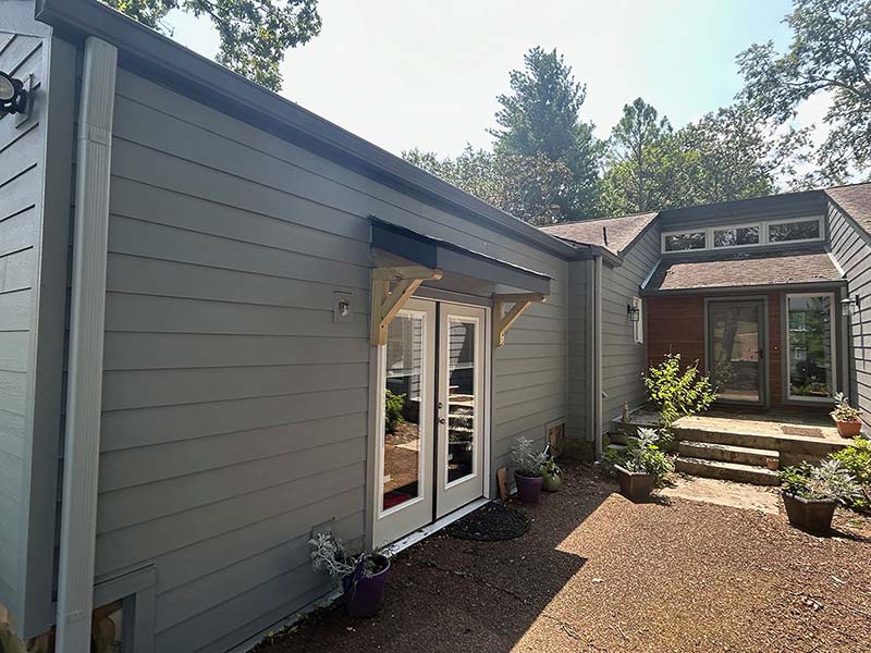 project in Franklin showing the exterior of the home with fresh siding