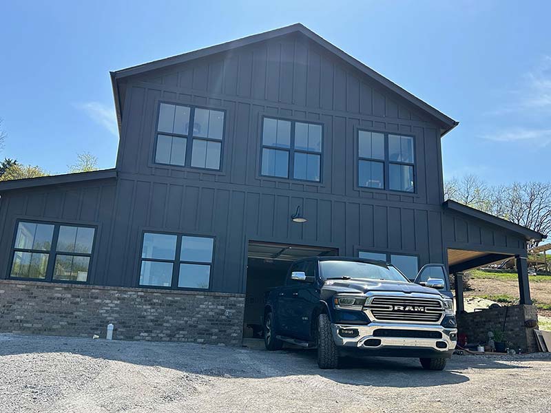 Barndo with new siding installed