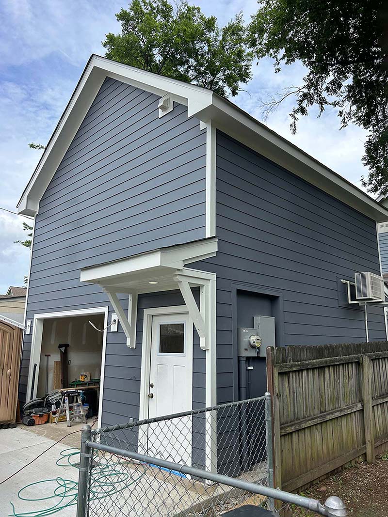 The Kollinger Project - After Image of garage New Jamies Hardie Siding Replacement & Installation in the Nations Neighborhood Northwest Nashville